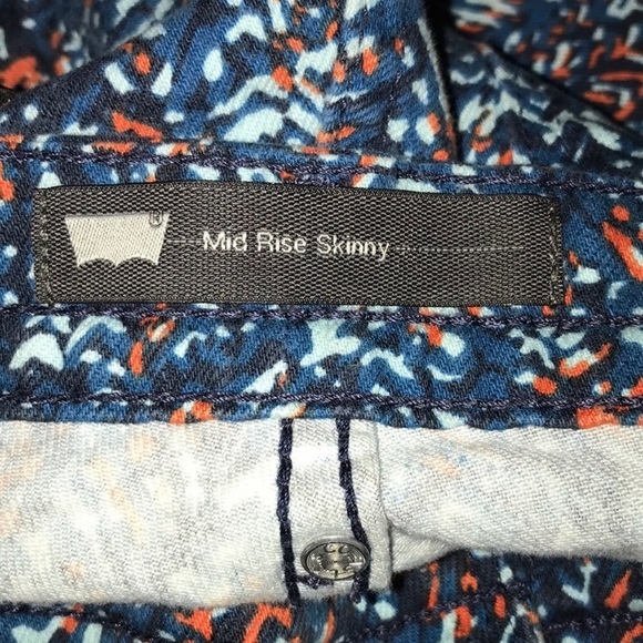 Levi’s Mid Rise‎ Skinny Jeans Blue and Orange Pattern Size 10 - Picture 8 of 8